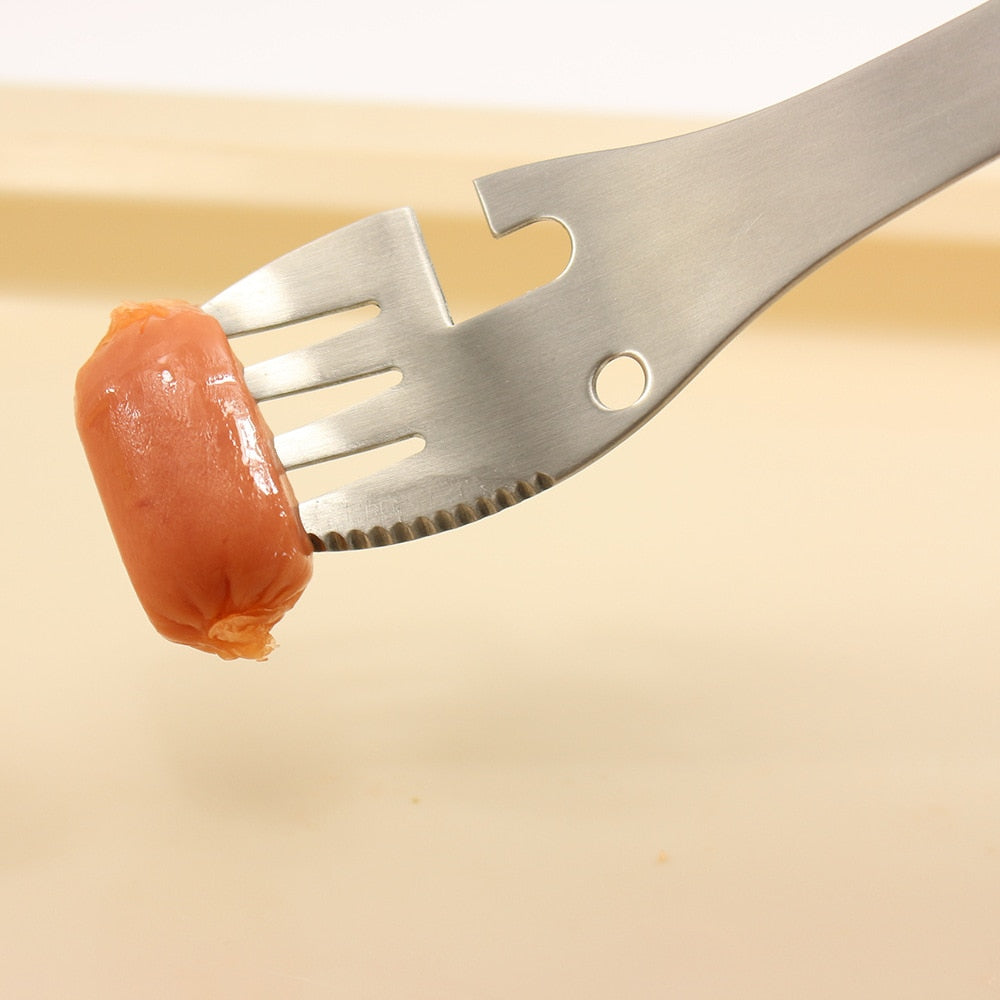 Multi-function Stainless Steel Cutlery 2 in 1 Spoon