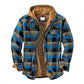 Men Coat Plaid Two-piece Casual Hooded Warm Jacket