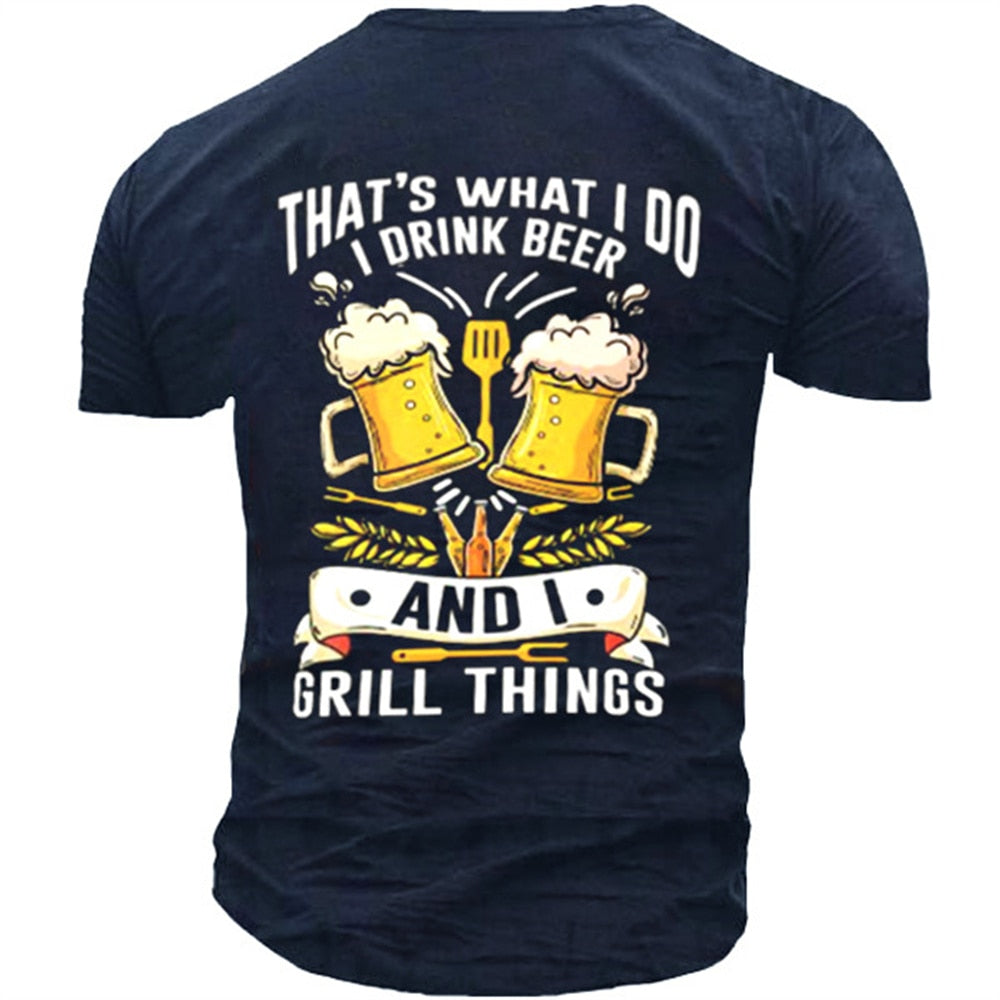 Beer Print Men's T-shirts
