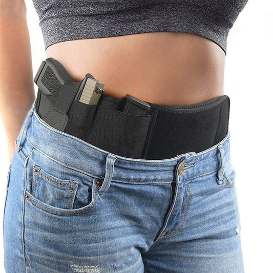 Tactical Belly Gun Holster Belt Concealed Carry Waist Band Pistol Holder Magazine Bag Military Army Invisible Waistband Holster