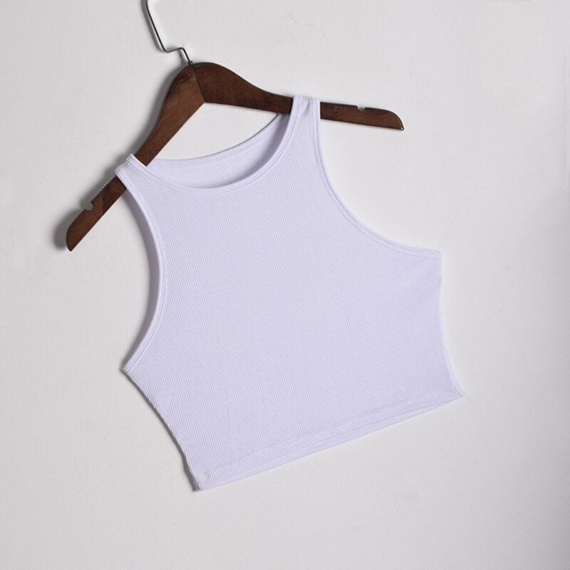 Ribbed Tank Tops Sexy Crop Vest