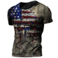 Vintage T-Shirts American Flag Print Sleeve Clothing Oversized T Shirts