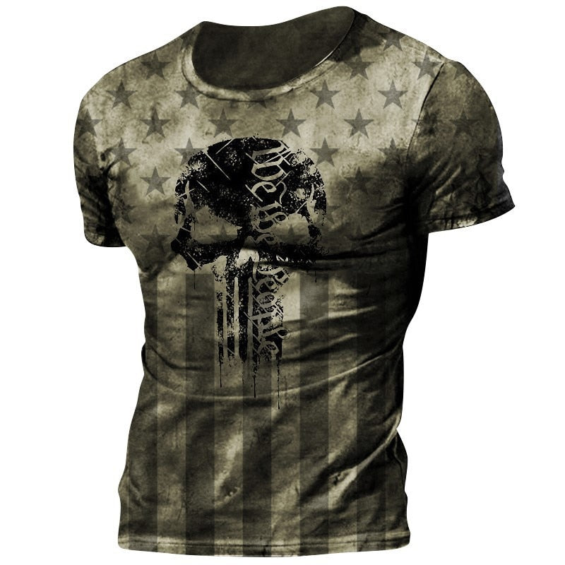 Vintage T-shirts For Men 3D Skull Print Top Fashion Short Sleeve O-neck Oversized T Shirt Male Clothes Camiseta Free Shipping